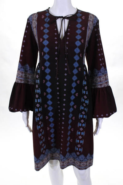 Clover Canyon Red Ombre Graphic Print Long Sleeve Dress Size Large