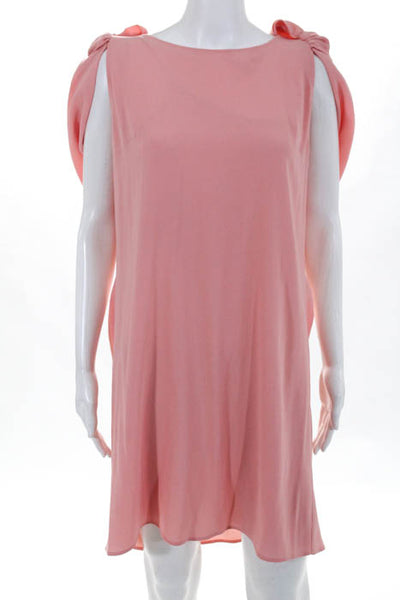 Prada Pink Silk Scoop Back Sleeveless Shift Dress Size 44