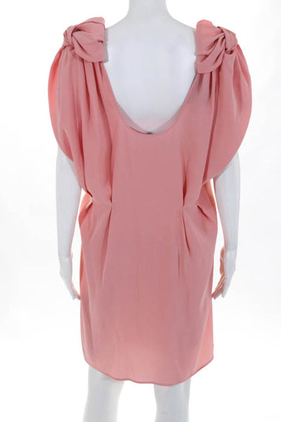 Prada Pink Silk Scoop Back Sleeveless Shift Dress Size 44