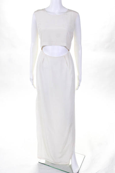 Elizabeth and James Beige Sleeveless Cut Out Waist Maxi Dress Size Small