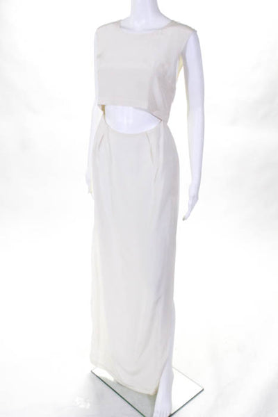 Elizabeth and James Beige Sleeveless Cut Out Waist Maxi Dress Size Small