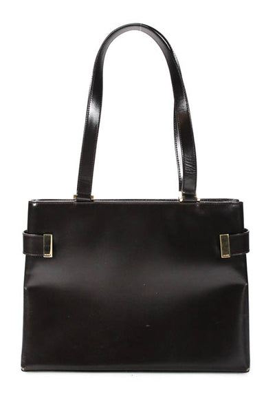 Gucci Brown Leather Gold Tone Hardware Tote Shoulder Bag