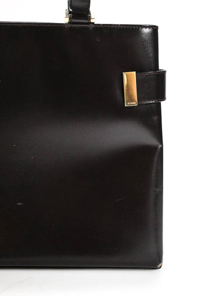 Gucci Brown Leather Gold Tone Hardware Tote Shoulder Bag
