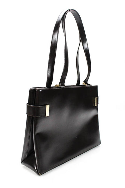Gucci Brown Leather Gold Tone Hardware Tote Shoulder Bag