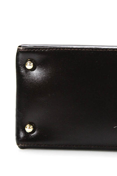 Gucci Brown Leather Gold Tone Hardware Tote Shoulder Bag