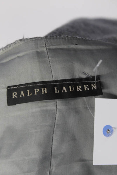 Ralph Lauren Black Label Gray Wool Chevron Print Pencil Skirt Size 12