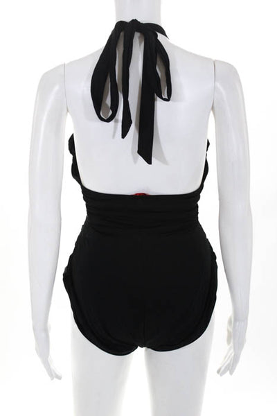 Spanx Black Drawstring Halter One Piece Size 18 NEW
