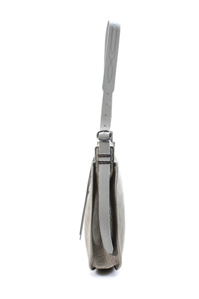 Allsaints Gray Suede Zipper Closure Cooper Hobo Shoulder Handbag