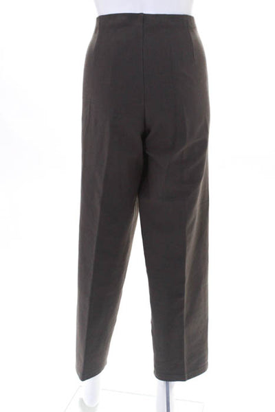 Eileen Fisher Brown Pull On Pleated Trousers Size Petite Medium