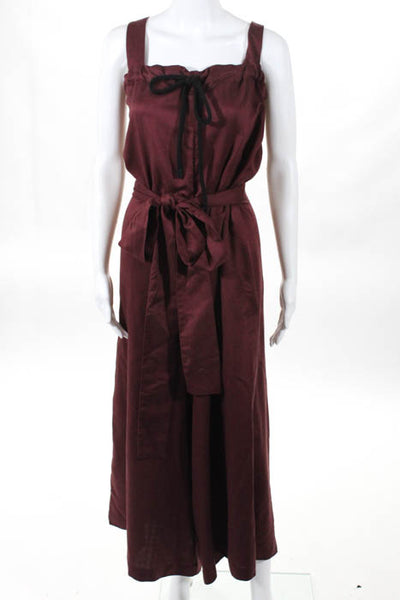 Creatures Of Comfort Womens Jumpsuit Size 4 Red Wool Belted