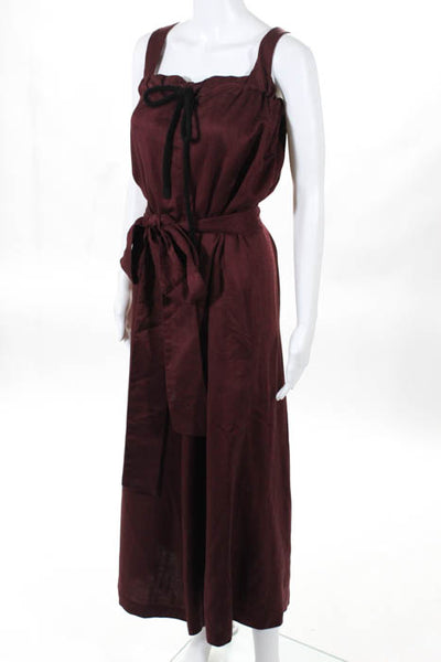 Creatures Of Comfort Womens Jumpsuit Size 4 Red Wool Belted