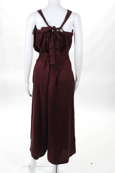 Creatures Of Comfort Womens Jumpsuit Size 4 Red Wool Belted