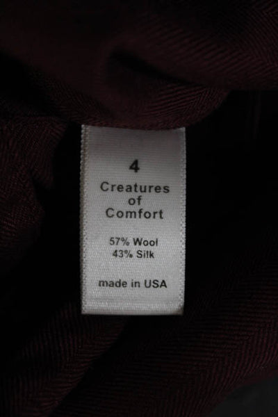 Creatures Of Comfort Womens Jumpsuit Size 4 Red Wool Belted