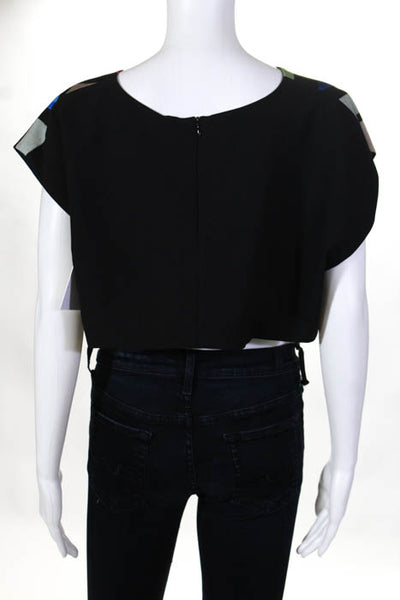 Karla Spetic Multi-Color Cotton Graphic Cropped Top Size 12 New