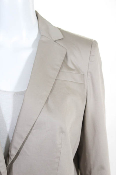 Club Monaco Womens Jacket Size 4 Beige Cotton Long Sleeve Button Front