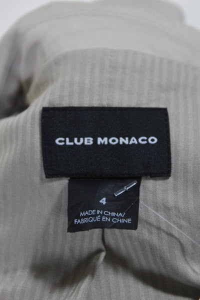 Club Monaco Womens Jacket Size 4 Beige Cotton Long Sleeve Button Front