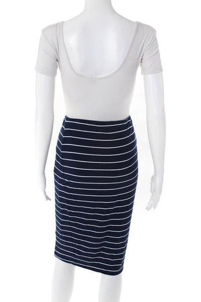 Vince Camuto Womens Straight Pencil Knee Length Skirt Blue White Strip Size S