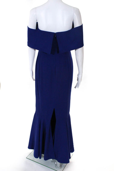 Fame and Partners Womens Royal Jennifer Off Shoulder Gown Blue Size 6 10876362