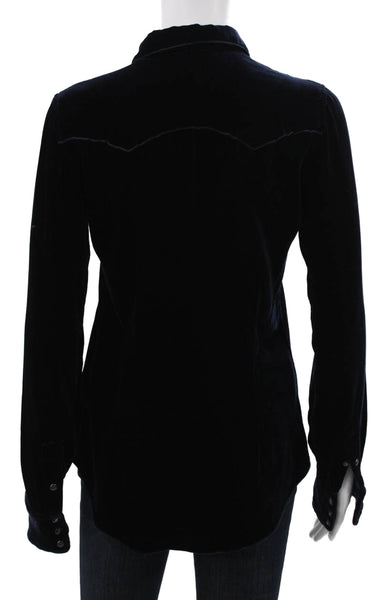 Ralph Lauren Blue Label Women Button-Up Rayon Blue Long Sleeve Size 4