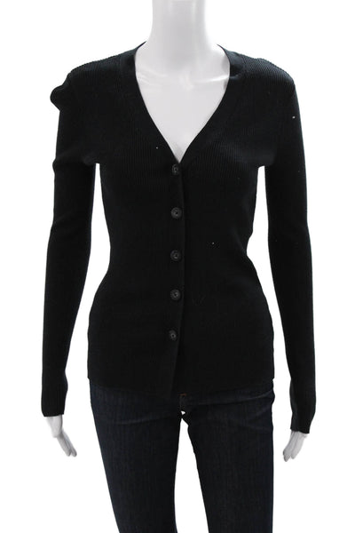 Sanctuary Women Cardigan Black V Neck Cotton Long Sleeve Size S