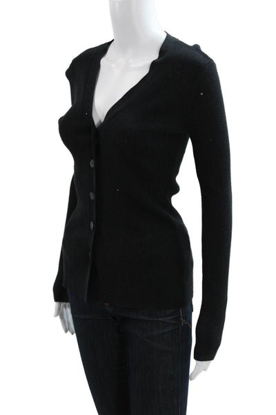 Sanctuary Women Cardigan Black V Neck Cotton Long Sleeve Size S