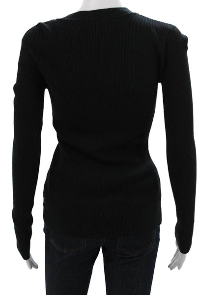 Sanctuary Women Cardigan Black V Neck Cotton Long Sleeve Size S