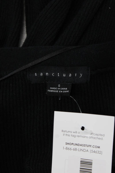 Sanctuary Women Cardigan Black V Neck Cotton Long Sleeve Size S