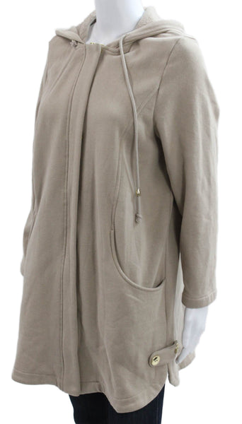 Scandia Woods Women Beige Basic Jacket Button Long Sleeve Size M