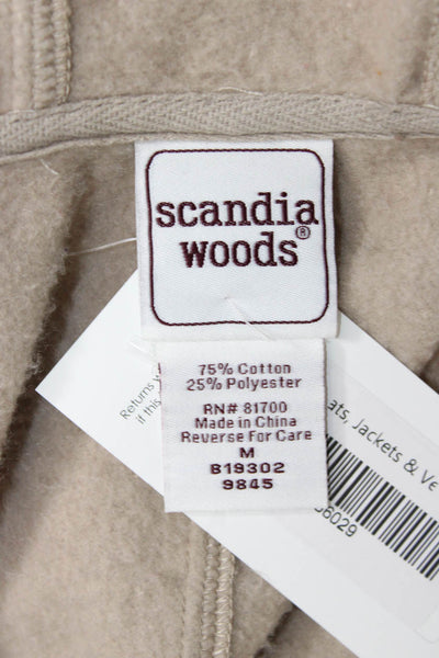 Scandia Woods Women Beige Basic Jacket Button Long Sleeve Size M