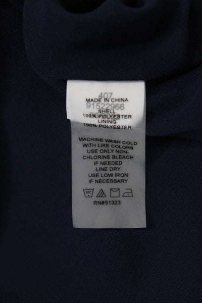 Vince Camuto Women Wrap Dress Blue Collared Tie Short Sleeve Size M
