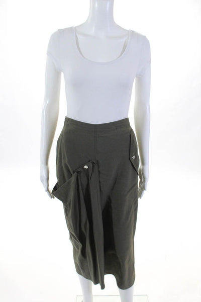 Tibi Womens Knee Length Moss Washed Skirt Green Size 10 11028720