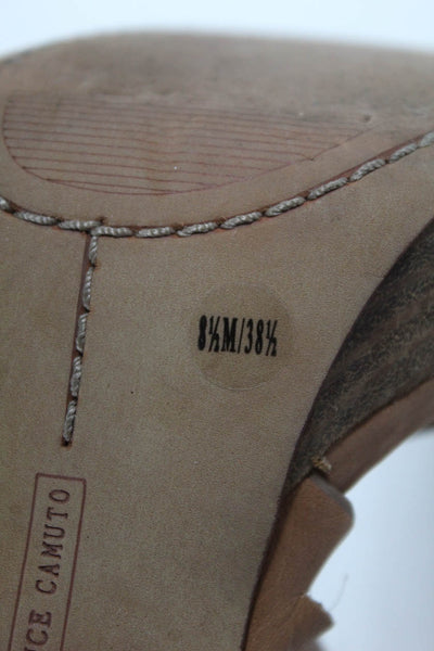 Vince Camuto Womens Strappy Leather Sandals Beige Leather Size 8