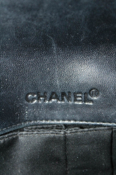 Chanel Womens CC Turnlock Crystal Chocolate Bar Strass Flap Handbag Black