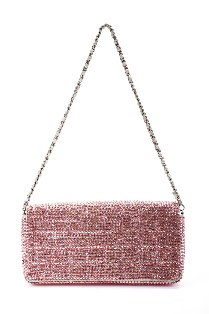 Chanel Pink Choco Bar Wallet Added Strap Belt/crossbody Bag 