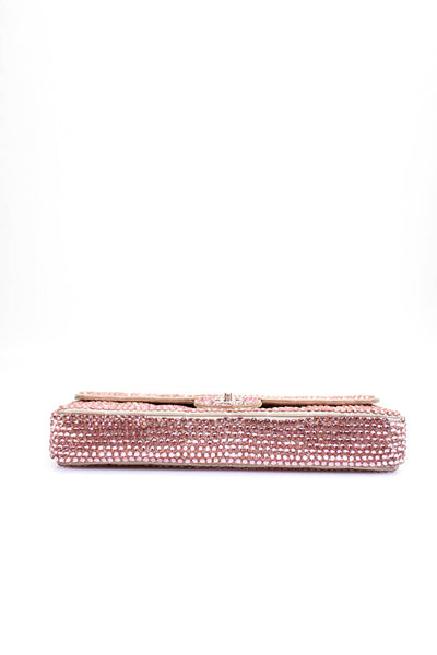 Chanel Womens Strass Chocolate Bar E/W Flap Shoulder Handbag Pink Rhinestone