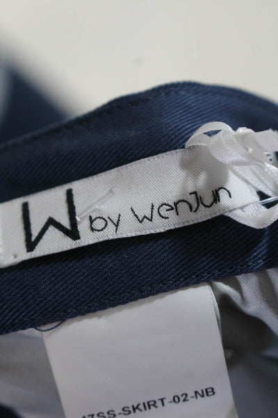 W By WenJun Womens Cutout Star Rivet Pencil Skirt Blue Red Size Small