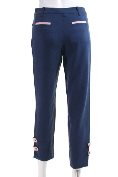 W By WenJun Womens Blue Pink Double Striped Leg Trouser Pants Size Extra Small