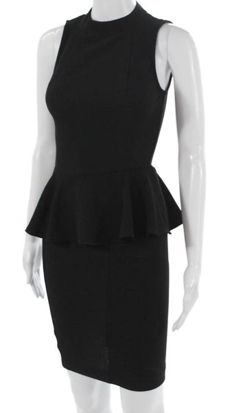 Zara Women Black High Neck Sleeveless Pencil Mid-Calf Dress Size S
