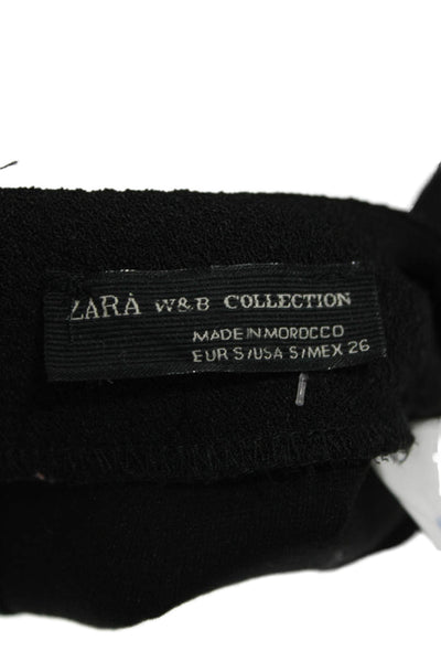 Zara Women Black High Neck Sleeveless Pencil Mid-Calf Dress Size S