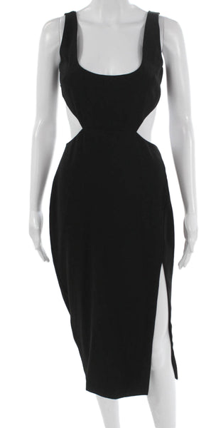 Lovers + Friends Women Bodycon Dress Black Scoop Neck Sleeveless Zip Size S