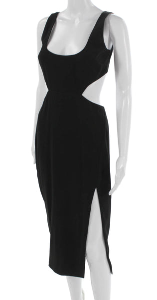 Lovers + Friends Women Bodycon Dress Black Scoop Neck Sleeveless Zip Size S