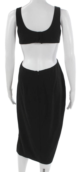 Lovers + Friends Women Bodycon Dress Black Scoop Neck Sleeveless Zip Size S