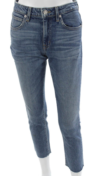 Slvrlake Womens Blue Ankle Jeans Mid-Rise Cotton 25in Inseam Size 26