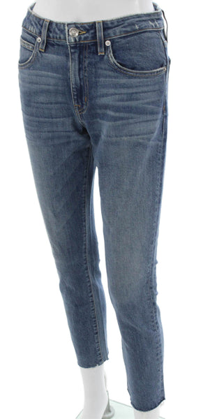 Slvrlake Womens Blue Ankle Jeans Mid-Rise Cotton 25in Inseam Size 26