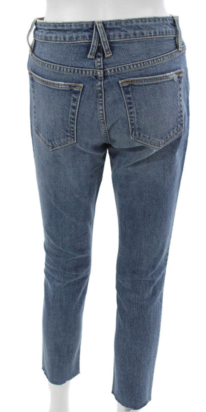 Slvrlake Womens Blue Ankle Jeans Mid-Rise Cotton 25in Inseam Size 26