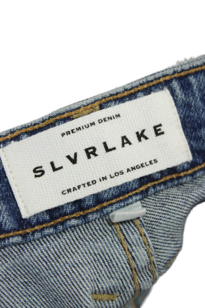 Slvrlake Womens Blue Ankle Jeans Mid-Rise Cotton 25in Inseam Size 26