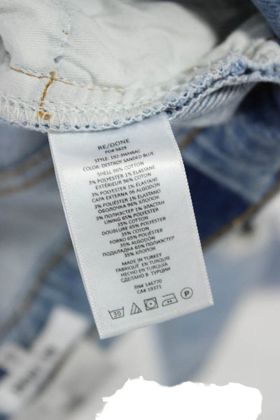 Re/Done Womens Tapered Jeans Blue Button Mid Rise Size 25