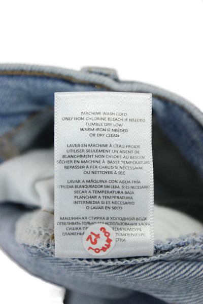 Re/Done Womens Tapered Jeans Blue Button Mid Rise Size 25