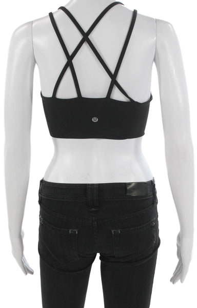 Lululemon Women's Scoop Neck Strappy Sport Bra Black Size 4