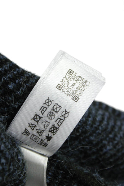 Zara Womens Plaid Collared Full Zip Sweater Blue Acrylic Long Sleeve Size S